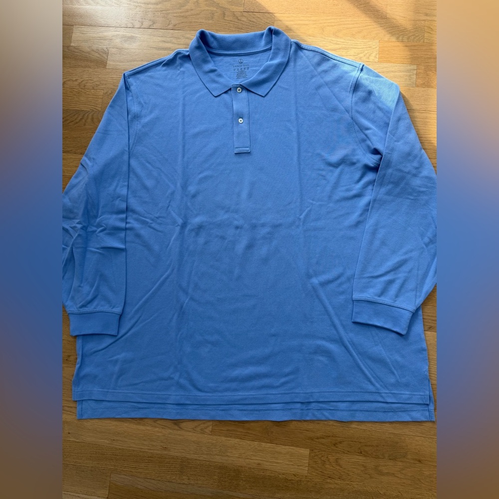 Lands' End Classic Blue Polo long sleeve Shirt Size 4XL Classic